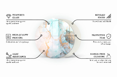 Okrúhla podložka pod krbové kachle Kamenný vzor s malými akcentmi