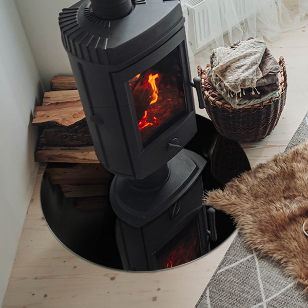 Okrúhla podložka pod krbové kachle Farba Čierna