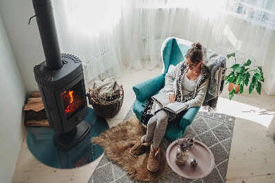 Okrúhle sklo pod kachle Farba mora