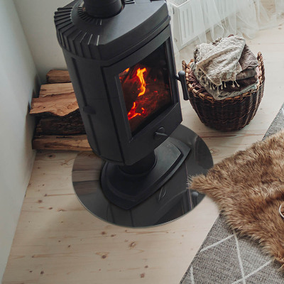 Okrúhla sklenená podložka pod krb Farba: Šedohnedá