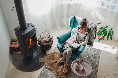 Okrúhla sklenená podložka pod krb Farba: Šedohnedá