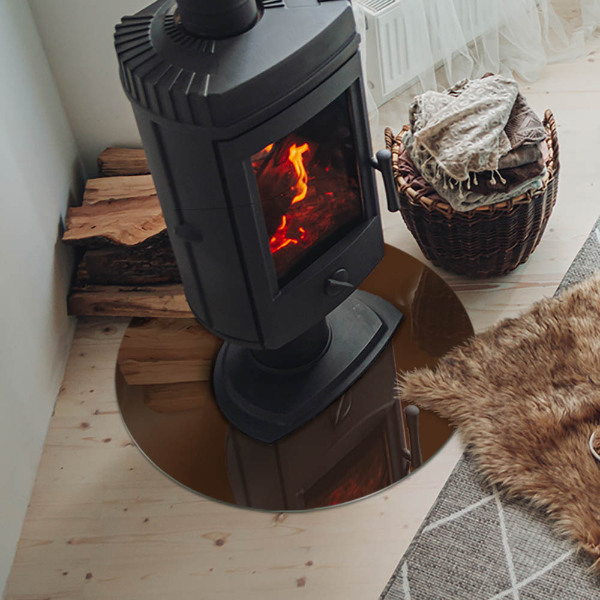 Okrúhla podložka pod krbové kachle Farba Hnedá