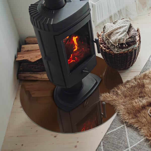 Okrúhla podložka pod krbové kachle Farba Hnedá