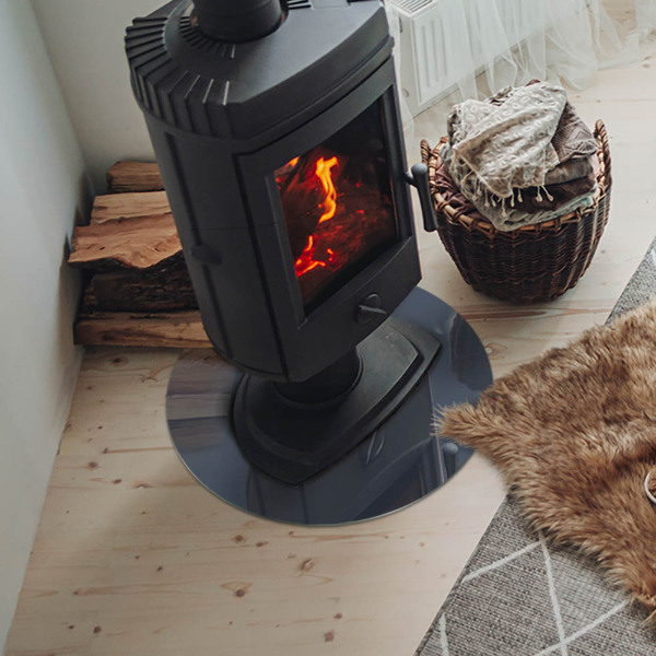 Okrúhle sklo pod kachle Farba: Tmavomodrá