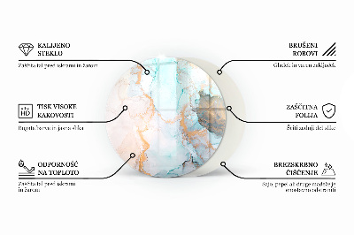 Okrúhla sklenená podložka pod krb Olivová farba