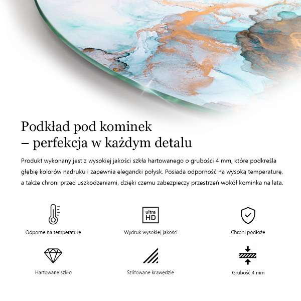 Okrúhle sklo pod kachle Farba Hnedá