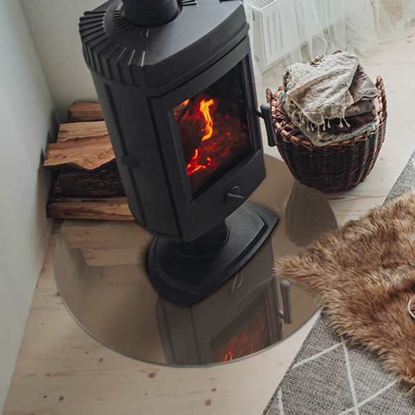 Okrúhle sklo pod kachle Farba Hnedá