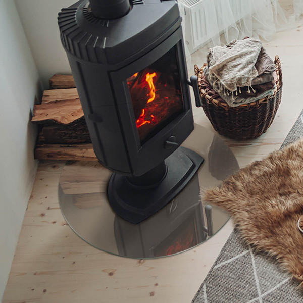 Okrúhla sklenená podložka pod krb Farba Hnedá