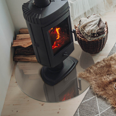 Okrúhla sklenená podložka pod krb Farba Hnedá