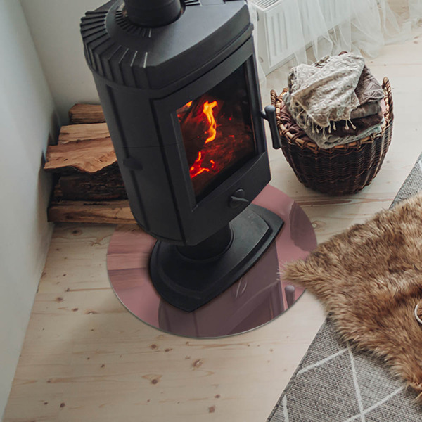 Okrúhla podložka pod krbové kachle Farba ružová