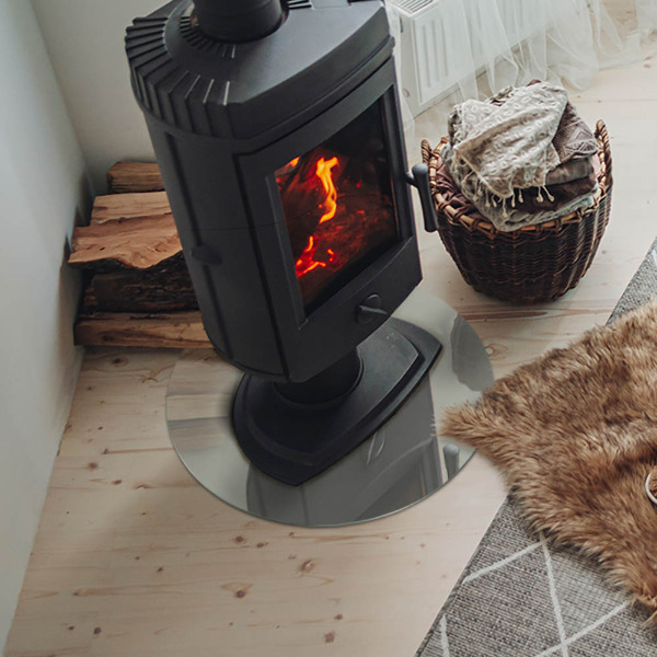 Okrúhle sklo pod kachle Farba Sivozelená