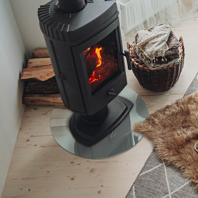 Okrúhla sklenená podložka pod krb Farba Svetlozelená