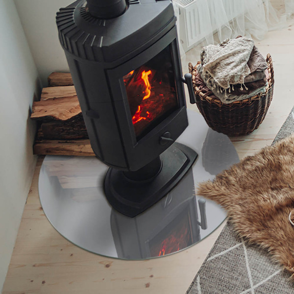 Okrúhla podložka pod krbové kachle Farba sivá