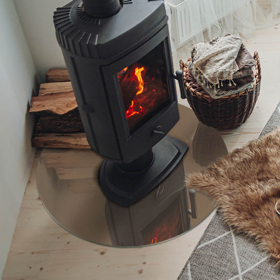 Okrúhle sklo pod kachle Farba Hnedá