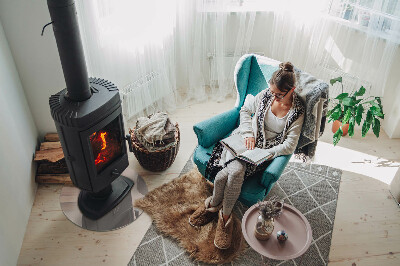 Okrúhla sklenená podložka pod krb Farba Svetlohnedá