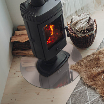 Okrúhla sklenená podložka pod krb Farba Svetlohnedá