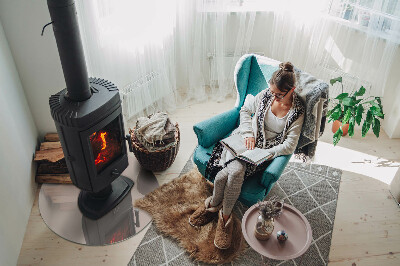 Okrúhla sklenená podložka pod krb Farba Svetlohnedá