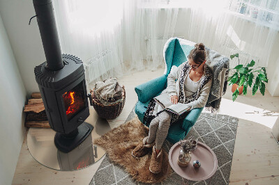 Okrúhle sklo pod kachle Farba béžová