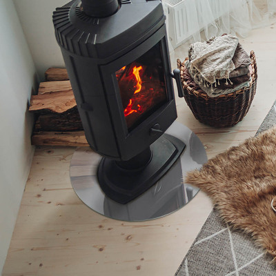 Okrúhle sklo pod kachle Farba Svetlosivá