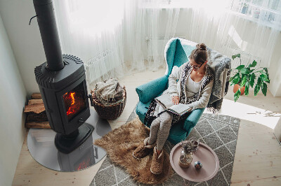 Okrúhle sklo pod kachle Farba Svetlosivá