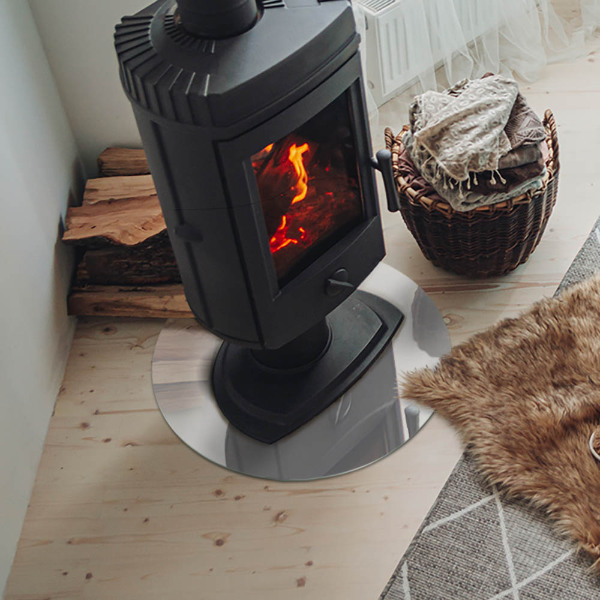 Okrúhla podložka pod krbové kachle Farba sivá