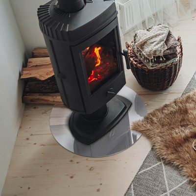 Okrúhla sklenená podložka pod krb Farba Biela