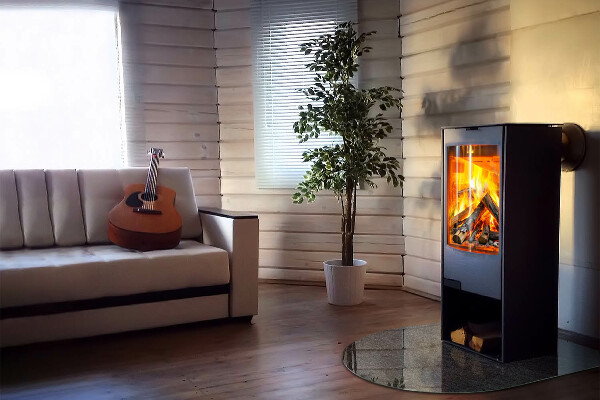 Polovičné oválne sklo pod kachle Vzor z prírodného kameňa