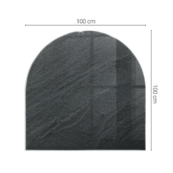 Polovičné oválne sklo pod kachle Vzor z prírodného kameňa