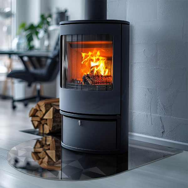 Oválna podložka pod krbové kachle Geometria v troch rozmeroch