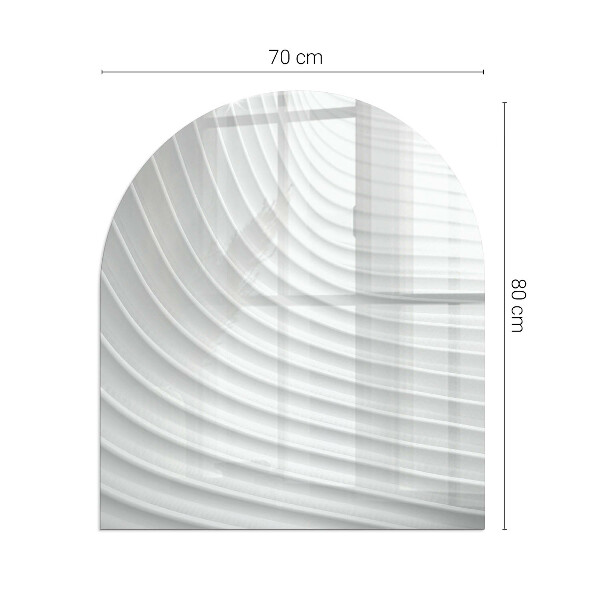 Polovičné oválne sklo pod kachle Vlny jemných tvarov