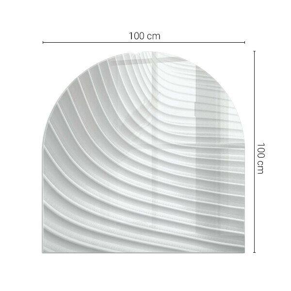 Polovičné oválne sklo pod kachle Vlny jemných tvarov