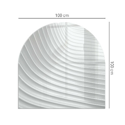 Polovičné oválne sklo pod kachle Vlny jemných tvarov