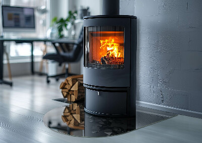 Polovičná oválna sklenená podložka pod krb Abstraktné oblačnosti sa formujú v pevných látkach