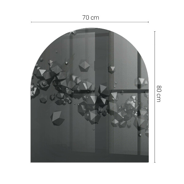 Polovičná oválna sklenená podložka pod krb Abstraktné oblačnosti sa formujú v pevných látkach