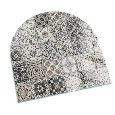 Oválna podložka pod krbové kachle Dekoratívne vzory s dlaždicami