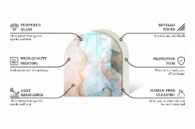 Polovičná oválna sklenená podložka pod krb Betónová konštrukcia s efektom