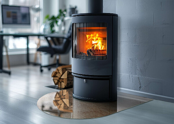 Polovičné oválne sklo pod kachle Povaha kamennej štruktúry