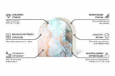 Polovičné oválne sklo pod kachle Vzor surového betónu