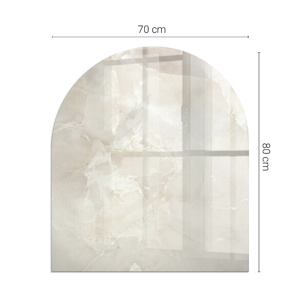 Polovičná oválna sklenená podložka pod krb Mramorový organický motív