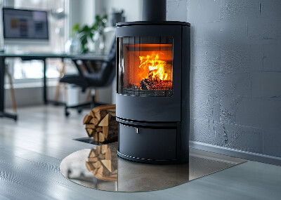 Polovičné oválne sklo pod kachle Kamenný vzor inšpirovaný prírodou