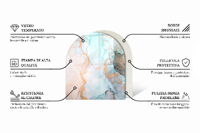 Polovičné oválne sklo pod kachle Drevený vzor v geometrickom usporiadaní
