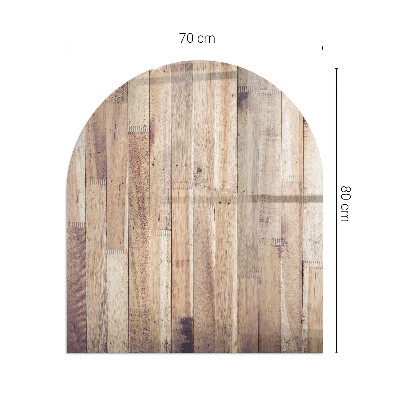 Polovičné oválne sklo pod kachle Drevený vzor v geometrickom usporiadaní