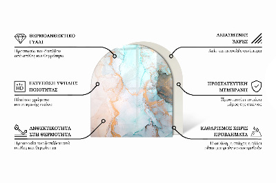Polovičná oválna sklenená podložka pod krb Vzor surovej štruktúry