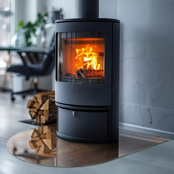 Oválna podložka pod krbové kachle Odtlačok hrdze na kovovom povrchu