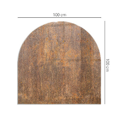 Oválna podložka pod krbové kachle Odtlačok hrdze na kovovom povrchu