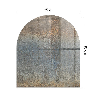 Polovičná oválna sklenená podložka pod krb Abstraktný vzor s rôznymi textúrami