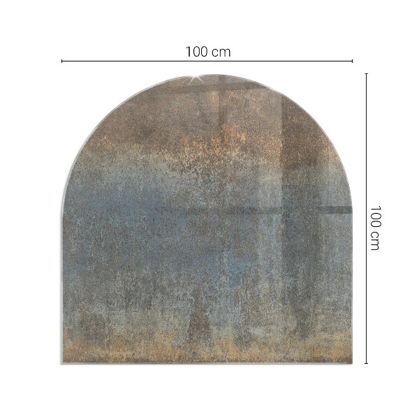 Polovičná oválna sklenená podložka pod krb Abstraktný vzor s rôznymi textúrami