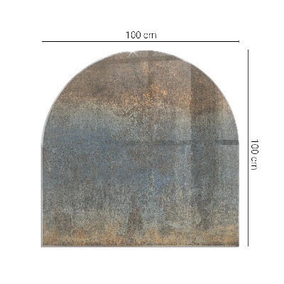 Polovičná oválna sklenená podložka pod krb Abstraktný vzor s rôznymi textúrami