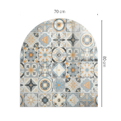 Oválna podložka pod krbové kachle Mozaikové vzory v dlaždicových tvaroch
