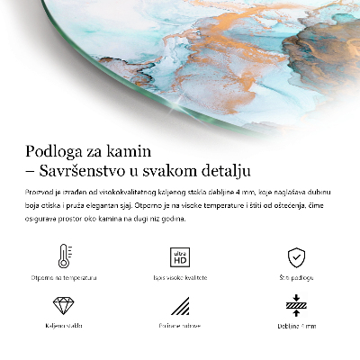 Oválna podložka pod krbové kachle Prírodná textúra dreva